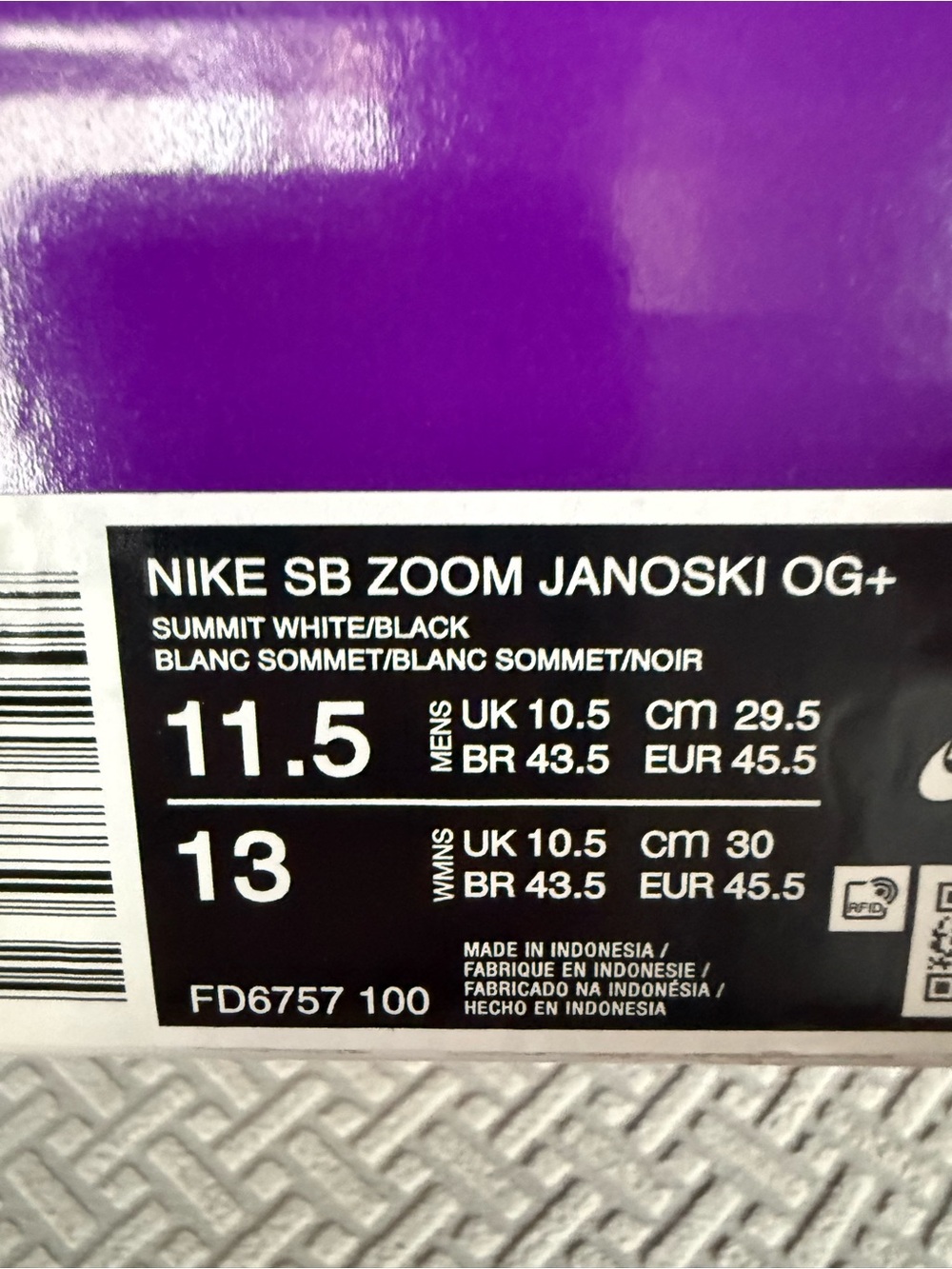 Nike SB Zoom Stefan Janoski OG+ - Cream and Black Canvas Skate Shoes - Picture 6 of 7